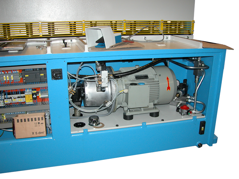 Hydraulische Tafelschere Typ 125-05-8 mit verbauter Bucher Hydraulikpumpe