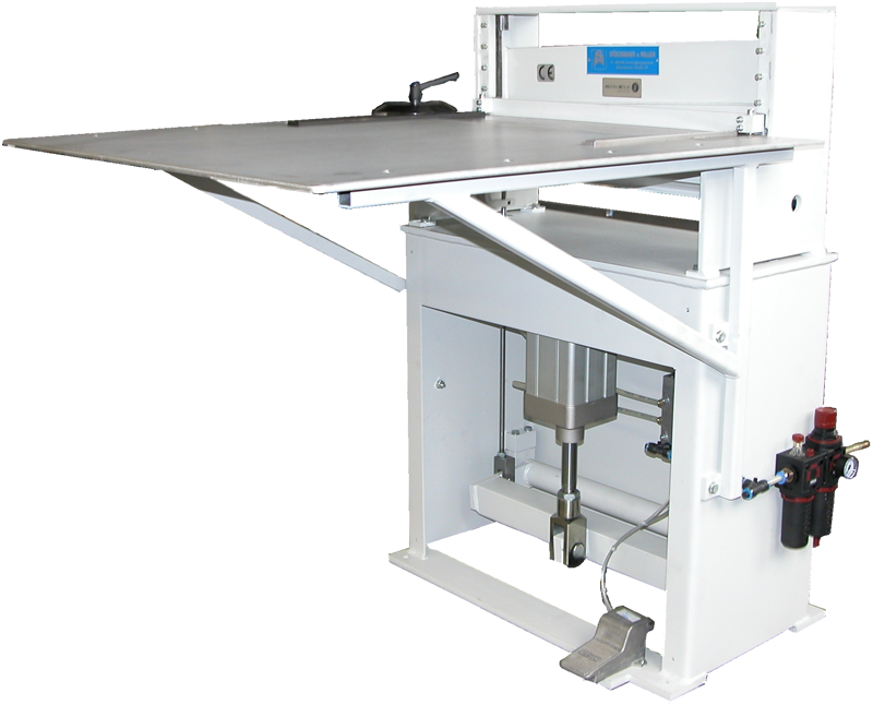 Pneumatische Tafelschere Typ 145-02 inklusive stabilem Auflagetisch